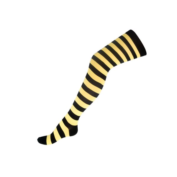 Αποκριάτικες  Κάλτσες Ριγέ Βαμβακερές Κίτρινο - Μαύρο